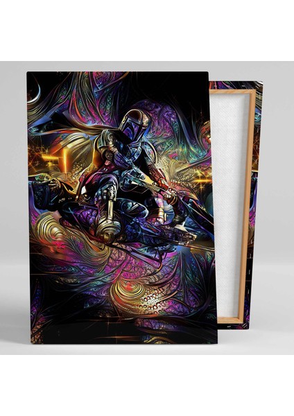 Star Wars Pelerinli Jedi Ulaşım Aracı Gold Detaylı Etnik Mistik Desenler Kanvas Tablo fiyatları