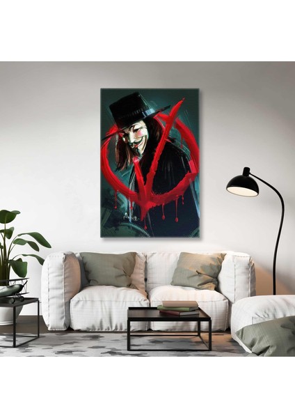 V For Vendetta Ilüstrasyonu Maske Fikirler Kurşun Işlemez Kanvas Tablo