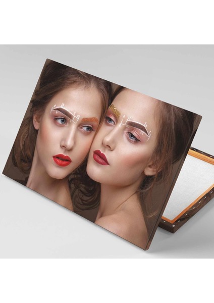 Kaş Tasarımı Simli Gold Kaş Güzellik Salonu Brow Sculpt Beauty Kanvas Tablo