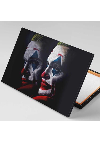 Kırmızı Ceketli Yeşil Saçlı Joker ve Yansıması Ilüstrasyon Gotham City Kanvas Tablo