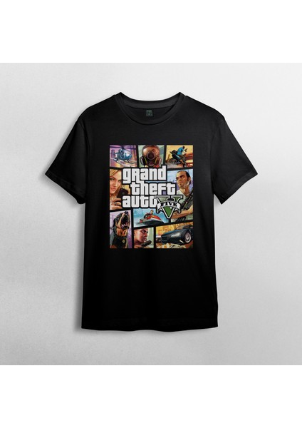 Grand Theft Auto %100 Pamuklu Bisiklet Yaka T-Shirt Model - 1