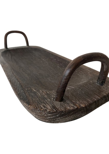 El Yapımı Bavola Kulplu Oval Sunumluk 38*16*4cm