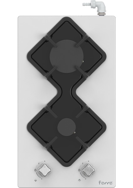 KA021 Karad 2'li Setüstü Beyaz Cam Ocak