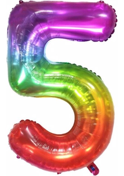 Rakam Folyo Balon Gökkuşağı Rakam Balon Renkli Yaş Balon 76 cm Sayı Balon Uçan Balon Helyum Balon