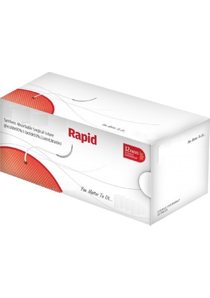 Pgla Cerrahi Hızlı Emilebilir Iplik Rapid 2/0 Ters Keskin Iğneli 3/8 Pga 12 Adet