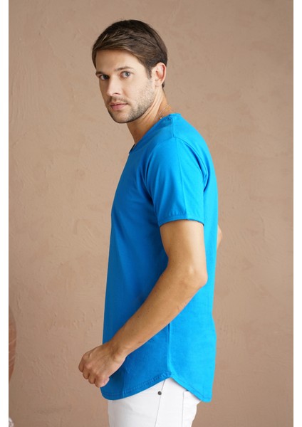 Saks Erkek Oval Kesim Slim Fit Pis Yaka Salaş T-Shirt fırsatları