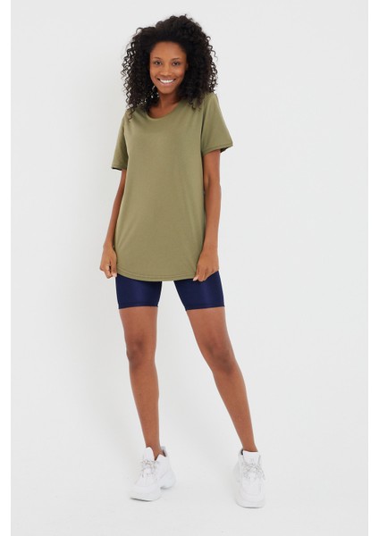 Tarz Cool Women Haki Pis Yaka Salaş T-SHIRT-XKTCPS001R19S indirimleri