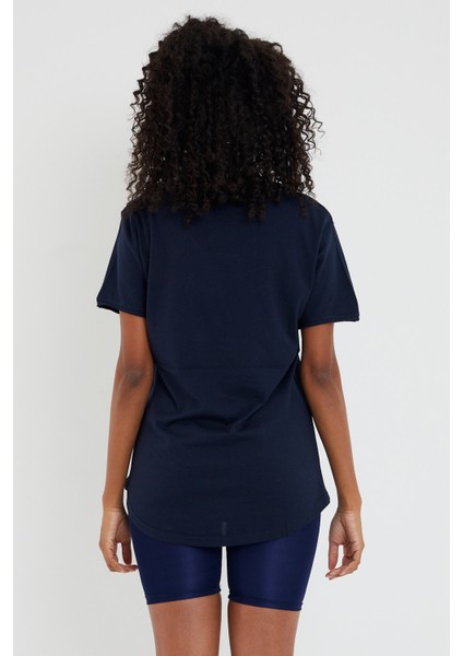 Tarz Cool Women Lacivert Pis Yaka Salaş T-SHIRT-XKTCPS001R14S modelleri