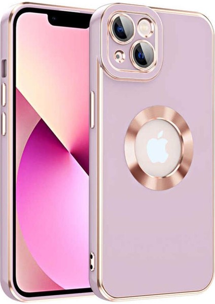 iPhone 14 Plus Kılıf Kamera Korumalı Logo Çevresi Halka Tasarım Lüx Kapak