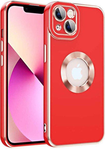 iPhone 14 Plus Kılıf Kamera Korumalı Logo Çevresi Halka Tasarım Lüx Kapak