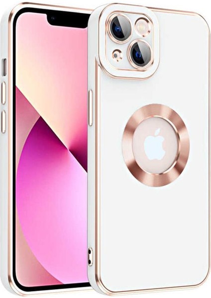 iPhone 14 Plus Kılıf Kamera Korumalı Logo Çevresi Halka Tasarım Lüx Kapak