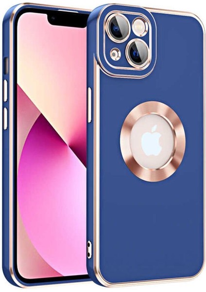 iPhone 14 Plus Kılıf Kamera Korumalı Logo Çevresi Halka Tasarım Lüx Kapak