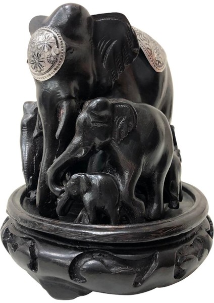 Reçine 7'li Aile Gümüş Işlemeli Stantlı Fil Biblo 14*12 cm fiyatları