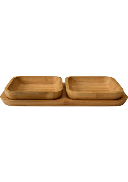 Bambu 3 Parça Çerezlik /neto Büyük Boy 34*16*4cm