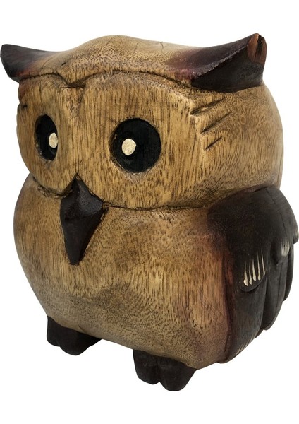 Ahşap El Yapımı Tombik Baykuş Biblo 17*16CM
