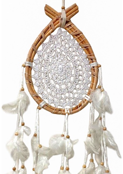 El Yapımı Örgülü Damla Rüya Kapanı/dream Catcher 28 cm