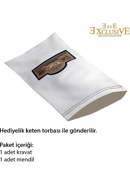 Kahverengi Toprak Rengi Doğal Kravat Mendil Seti modelleri