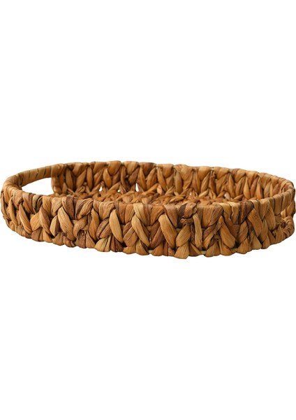 Hasır El Yapımı Kalın Örgü Oval Tepsi 32*23*4cm