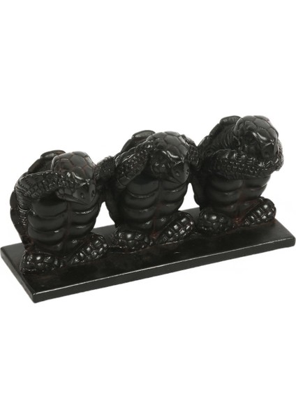 Reçine 3'lü Kaplumbağa Biblo/ Görmedim Duymadım Bilmiyorum 9*19,5 cm