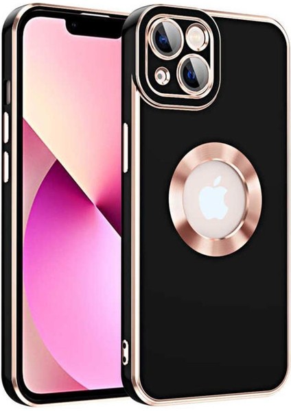 iPhone 14 Plus Kılıf Kamera Korumalı Logo Çevresi Halka Tasarım Lüx Kapak