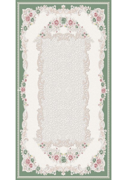 yolluk Koridor Yeşil Ekru Dijital Baskı Kaymaz Yuvarlak Oval Kesme Ince Yıkanabilir Halı fiyatları