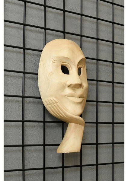 Ahşap El Yapımı Düşünen Insan Tiyatral Mask 25CM fiyatları
