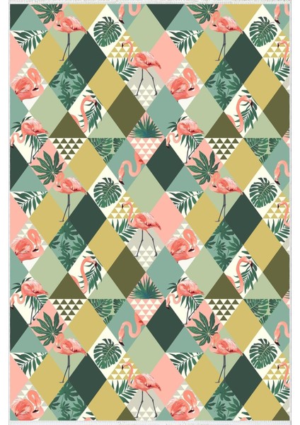 yolluk Koridor Yeşil Pembe Haki Flamingo Kaymaz Yuvarlak Oval Kesme Ince Yıkanabilir Halı fiyatları
