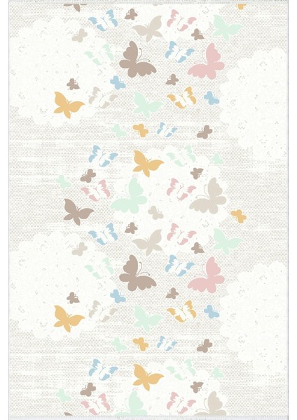 yolluk Koridor Çok Renkli Kelebek Desenli Kaymaz Yuvarlak Oval Kesme Ince Yıkanabilir Halı fiyatları