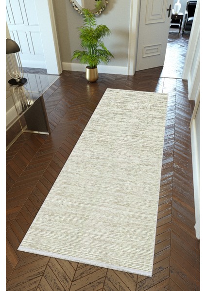 yolluk Koridor Haki Gri Dijital Baskı Kaymaz Yuvarlak Oval Kesme Ince Yıkanabilir Halı