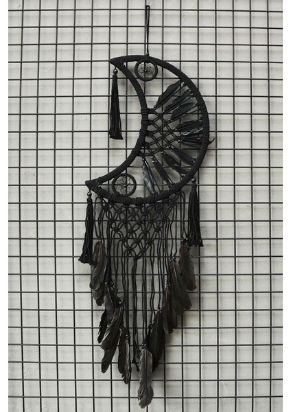 El Yapımı Örgü Ay Rüya Kapanı/ Dream Catcher 41CM