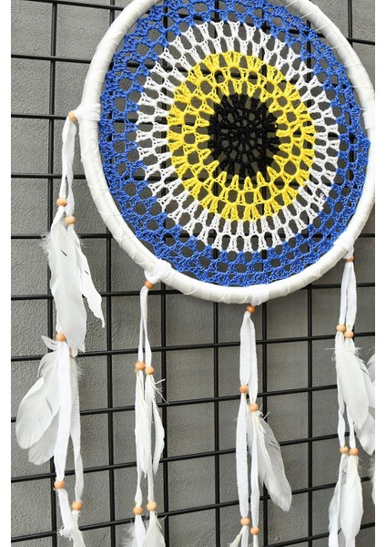 El Yapımı Örgülü Rattan Nazarlık Desenli Rüya Kapanı 30CM