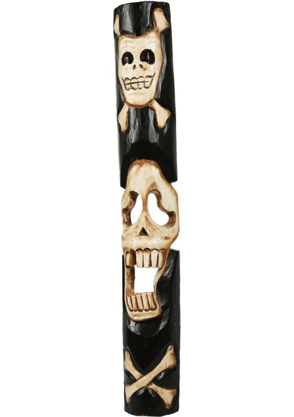 Ahşap Kuru Kafa El Yapımı Mask / Duvar Dekoru 1 Metre