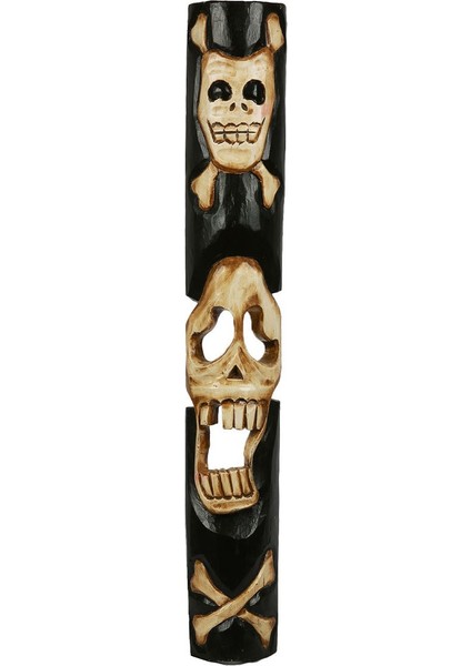 Ahşap Kuru Kafa El Yapımı Mask / Duvar Dekoru 1 Metre