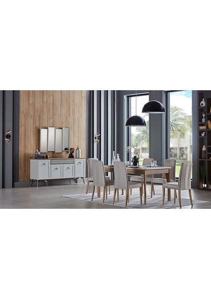 Valencia Açılır Yemek Masası Gri