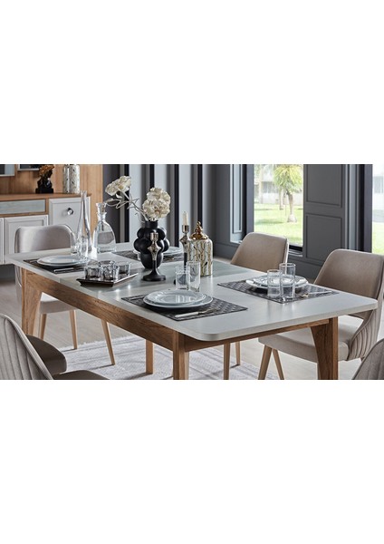 Valencia Açılır Yemek Masası Gri modelleri