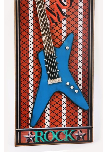Elektro Gitarlı Metal Duvar Panosu 80*32 cm fiyatları