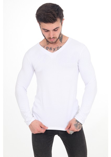 Erkek Oval Kesim Over Size Pamuklu Basic T-Shirt
