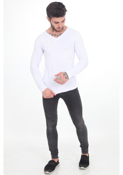 Erkek Oval Kesim Over Size Pamuklu Basic T-Shirt