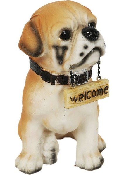 Polyester Kahve/beyaz Köpek Welcome 15 cm