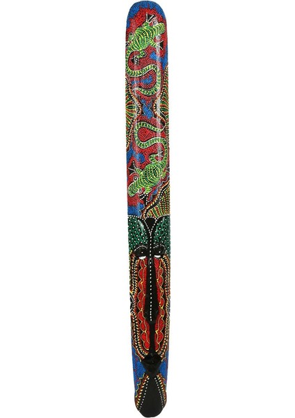 Ahşap Aborjin Desenli Mask 100 cm