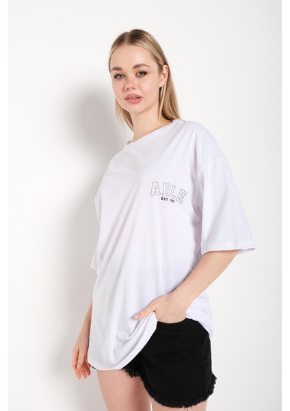 Kadın Oversize Able Baskılı T-Shirt fiyatları