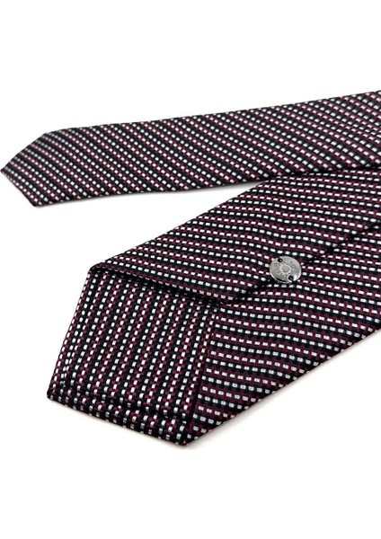Siyah - Kırmızı Çizgi Desen Mendilli Klasik Kravat KK11353 modelleri