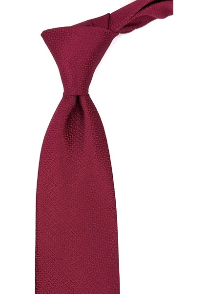 Bordo Nokta Desen Mendilli Klasik Kravat KK11303