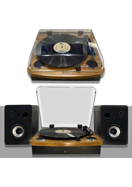 MTX-256S Set Nostaljik Pikap Plak Çalar ve Hoparlör Ses Sistemi Seti (Bluetooth Usb)