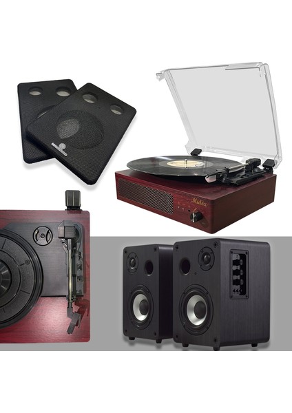 MTX-303S Set Nostaljik Pikap Plak Çalar ve Hoparlör Ses Sistemi (Bluetooth Usb) modelleri