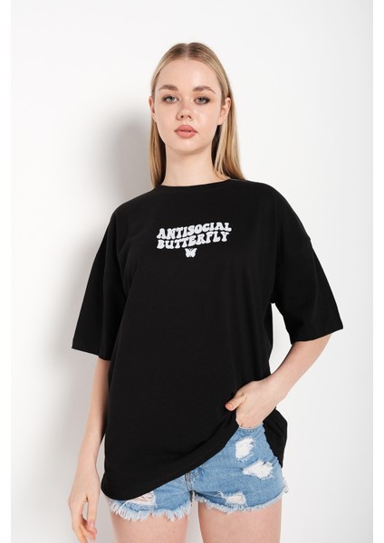 Logo Baskılı Tişört Antisocial Butterfly fiyatları