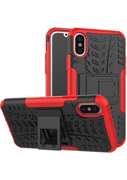 Apple iPhone Xs Max Kılıf Tank Silikon Kılıf Kırmızı