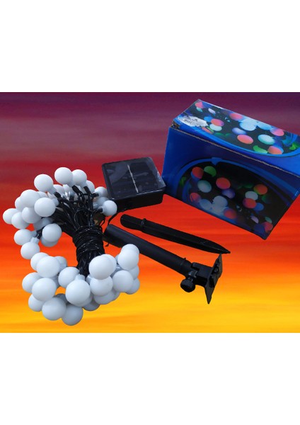 50 LED 7 Metre Renkli Solar Güneş Enerjili Bahçe Teras Balkon Ağaç Lambası Aydınlatması fırsatları