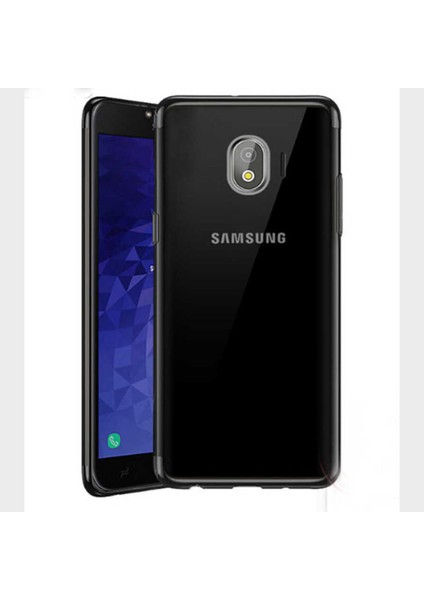 Samsung Galaxy J4 2018 Kılıf Dört Köşeli Lazer Silikon Kılıf Siyah