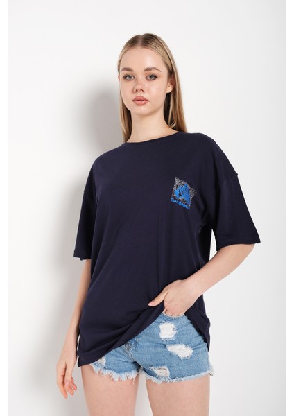 Kadın Arid Mountain Baskılı Oversize T-Shirt